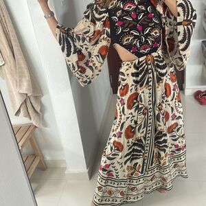 Farm Rio cut out embroidered maxi dress